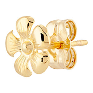 Gold 5 petal post earrings with friction back