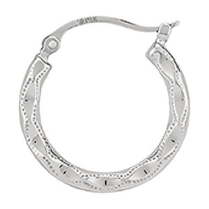 Textured white gold earrings with latch back