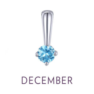 Birthstone Love Charm, featuring a simulated garnet in sterling silver bonded with platinum.
