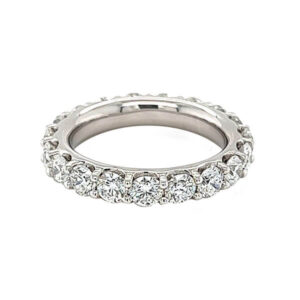 Diamond shared prong set eternity band 