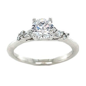 diamond semi-mount set with marquise and brilliant cut diamond melee 