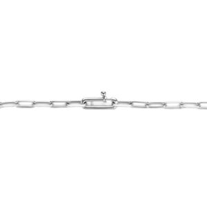 TI SENTO sterling silver platinum plated oval chain linked necklace