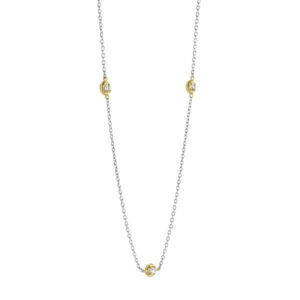 TI SENTO gold-plated chain necklace combines the richness of yellow gold with the brilliance of cubic zirconia.