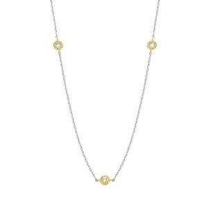 TI SENTO gold-plated chain necklace combines the richness of yellow gold with the brilliance of cubic zirconia.