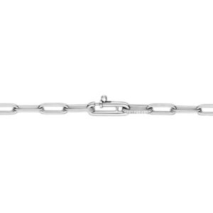 Small platinum oval linked chain necklace