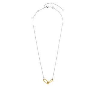 TI SENTO gold-plated silver necklace with two connected links.