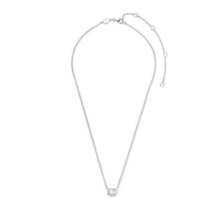 TI SENTO silver necklace with a shimmering white cubic zirconia handset in a silver setting. 