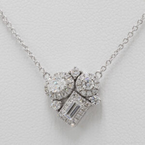 Clustered diamond pendant in white gold