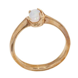 Oval cut opal in a freeform rose gold setting