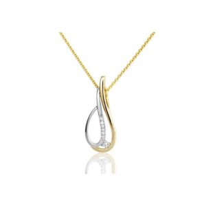 German designed freeform pendant with brilliant cut diamond melee 