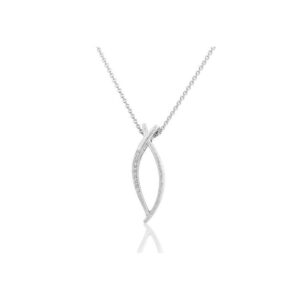 German designed free form fashion pendant with brilliant cut diamond melee 