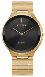 Eco-Drive Gold-tone stainless steel with black dial