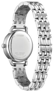 Silver stainless steel with silver tone dial.