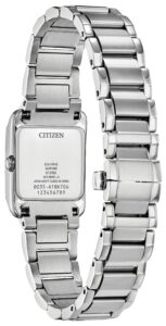 Silver stainless steel with white dial.